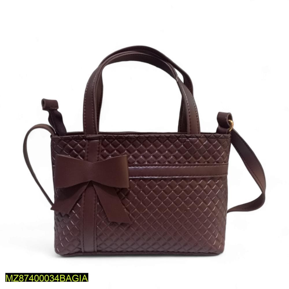 Women's PU Leather Plain Tote Bag