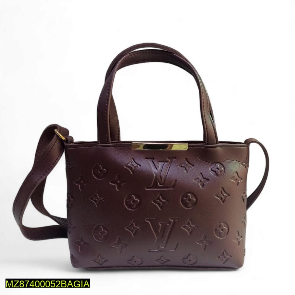Women's PU Leather Plain Embossed Hand Bag