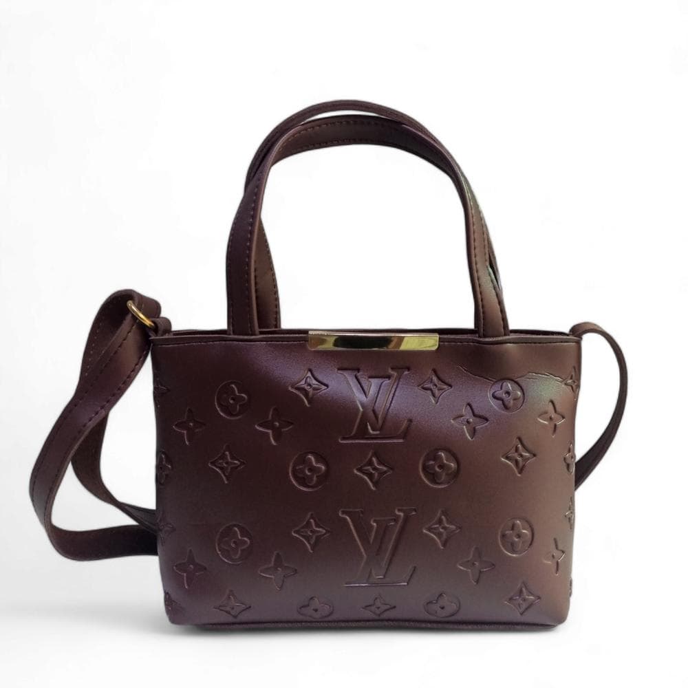 Women's PU Leather Plain Embossed Hand Bag