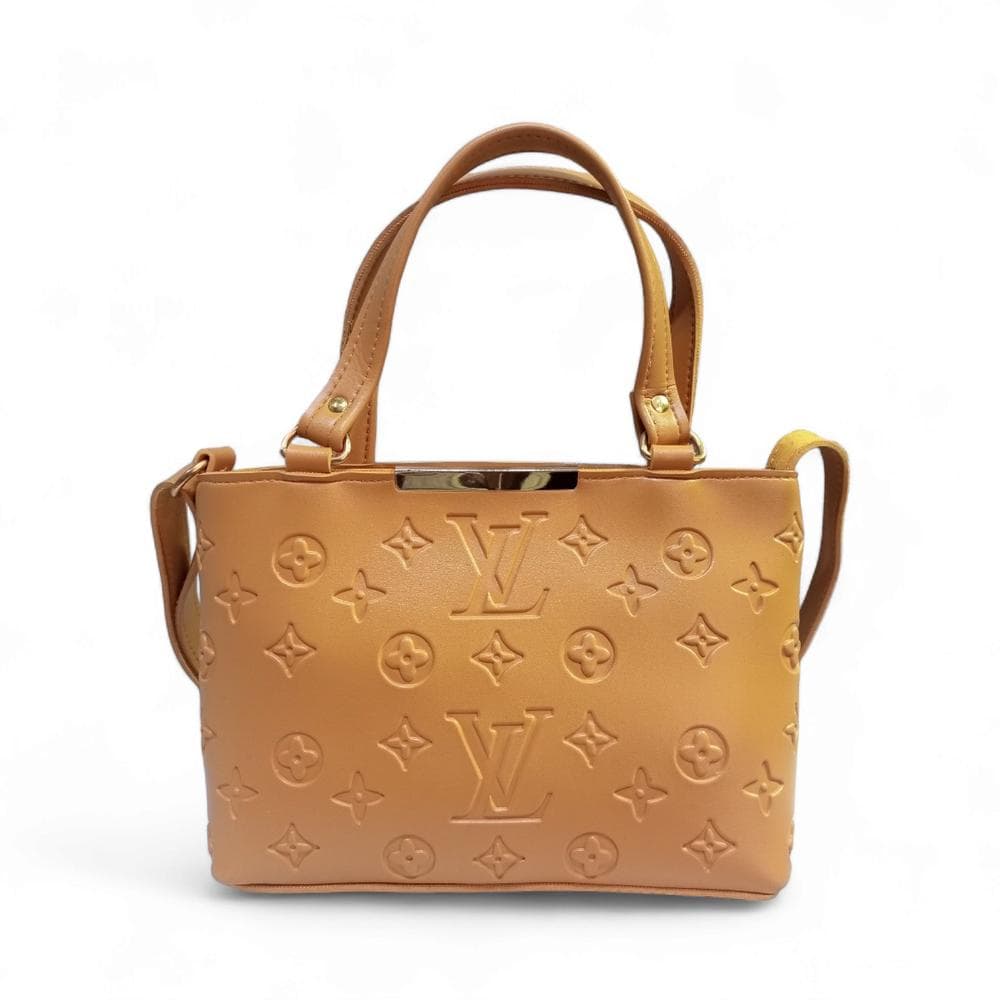 Women's PU Leather Plain Embossed Hand Bag