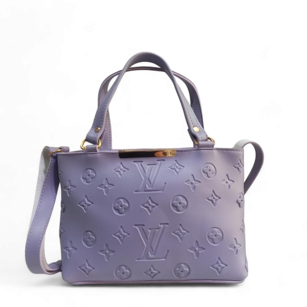 Women's PU Leather Plain Embossed Hand Bag