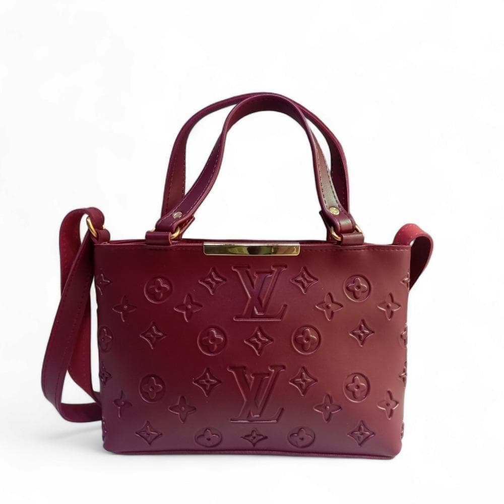 Women's PU Leather Plain Embossed Hand Bag