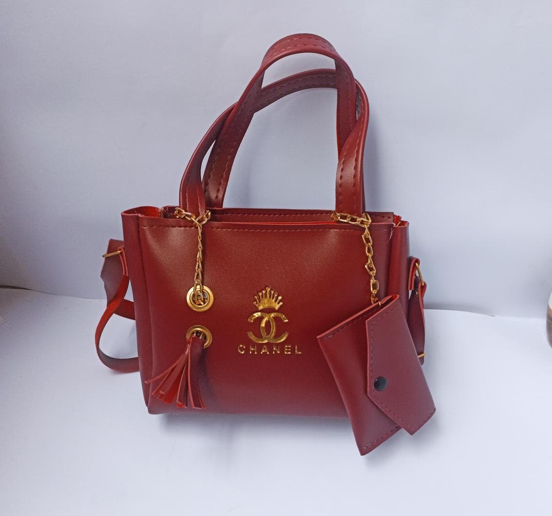 Women's PU Leather Plain Hand Bag