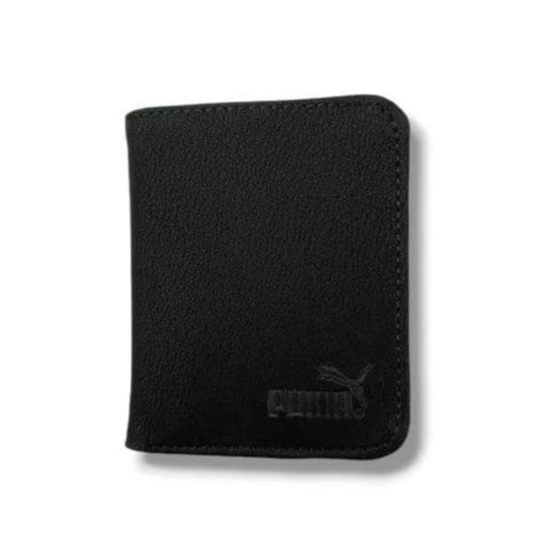 Puma Men’s Genuine Leather Wallet – Slim Sporty Bifold Wallet for Men (Black, Gray, Blue, Brown)
