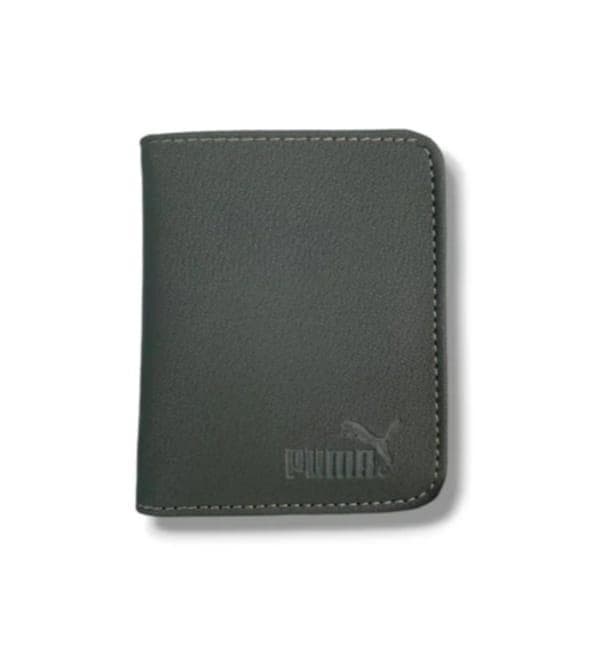 Puma Men’s Genuine Leather Wallet – Slim Sporty Bifold Wallet for Men (Black, Gray, Blue, Brown)