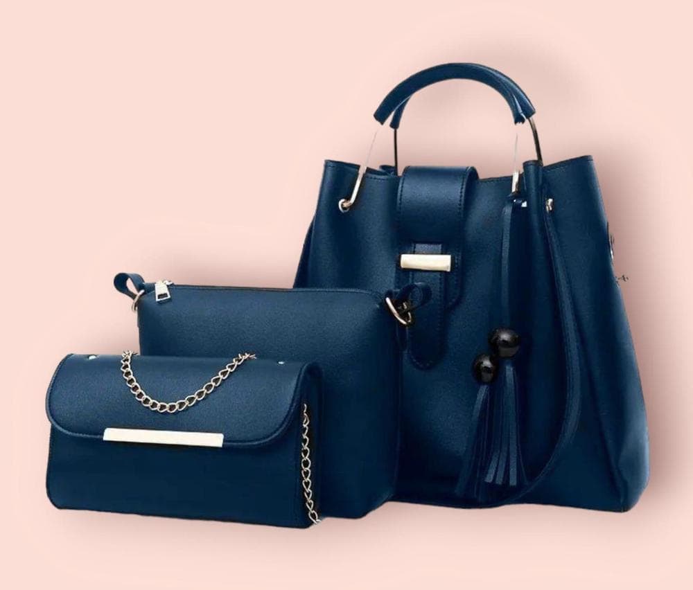3 Pcs Leather Bag Set For Women