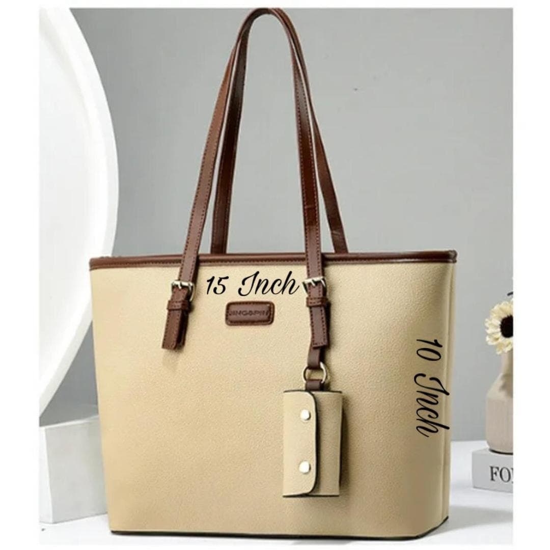 Women's Rexine Plain Tote Bag