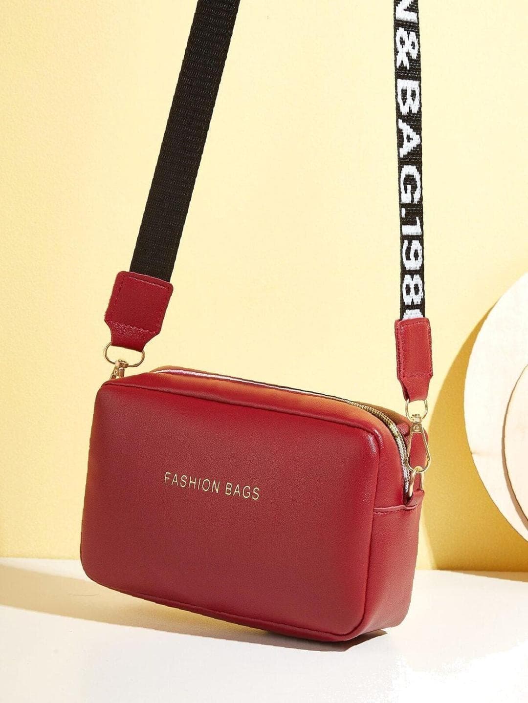 Chic Maroon PU Leather Crossbody Bag for Girls