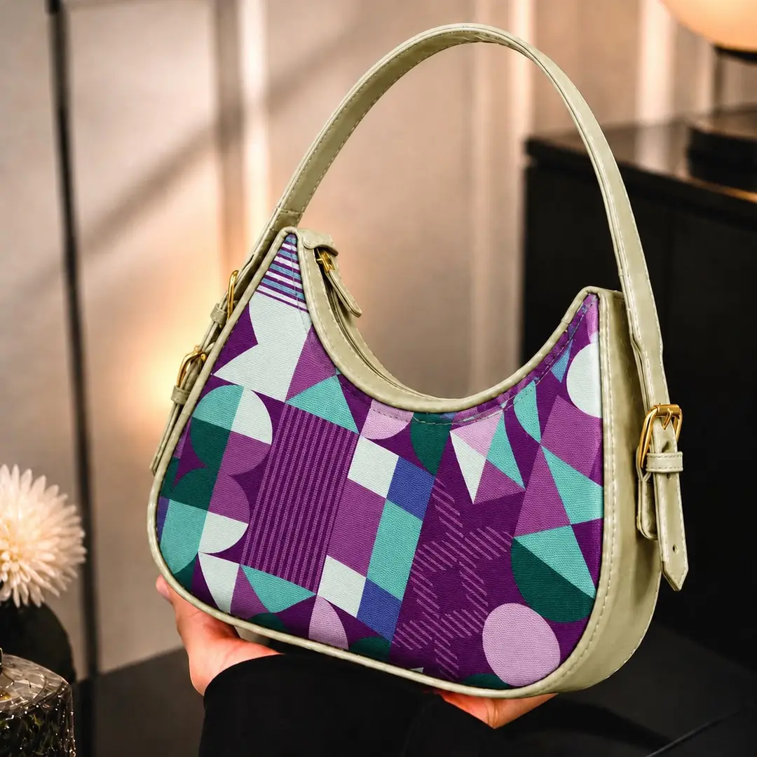 Floral Rexgine Leather Hobo Bag for Girls, Adjustable Handle