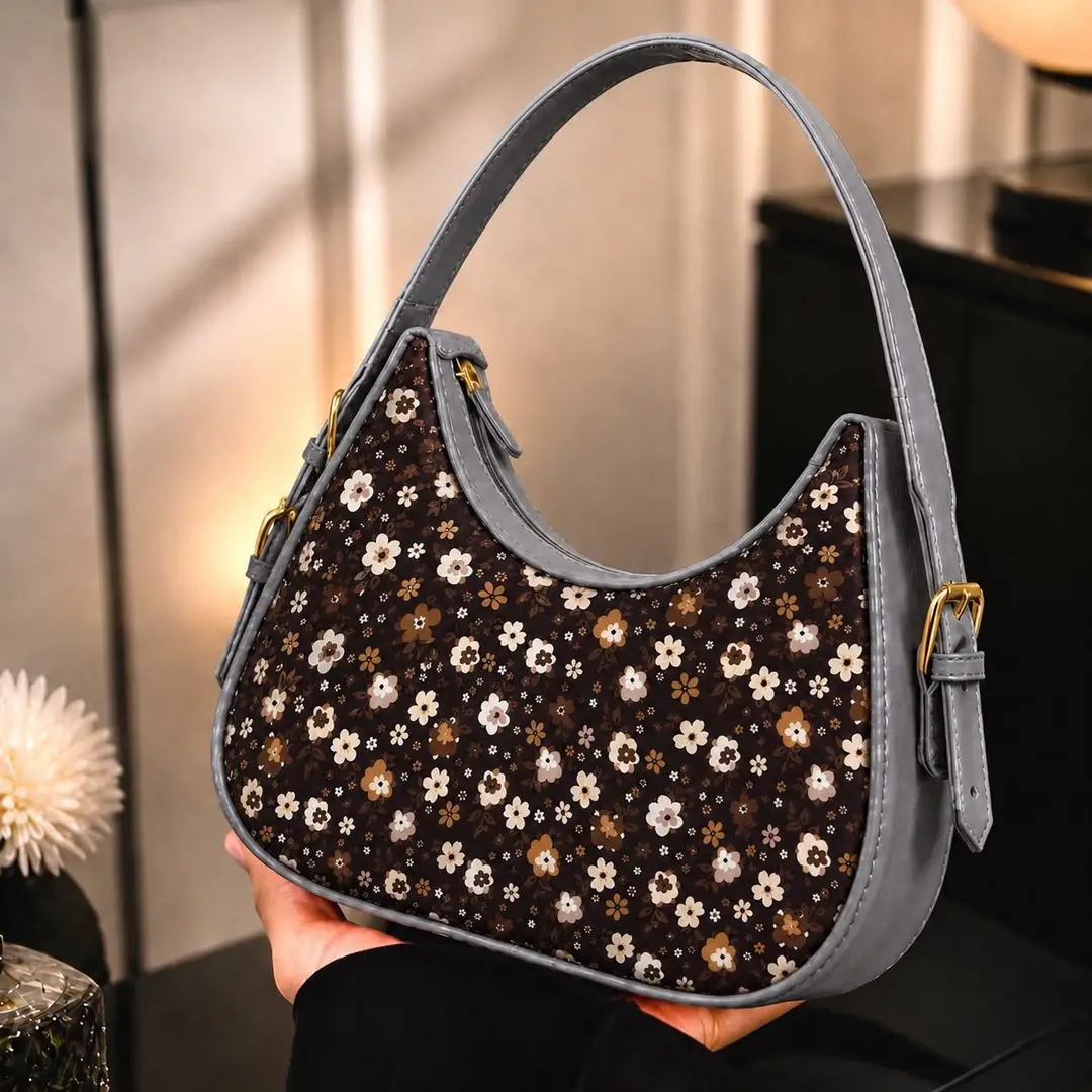 Floral Rexgine Hobo Bag with Adjustable Top Handle for Girls
