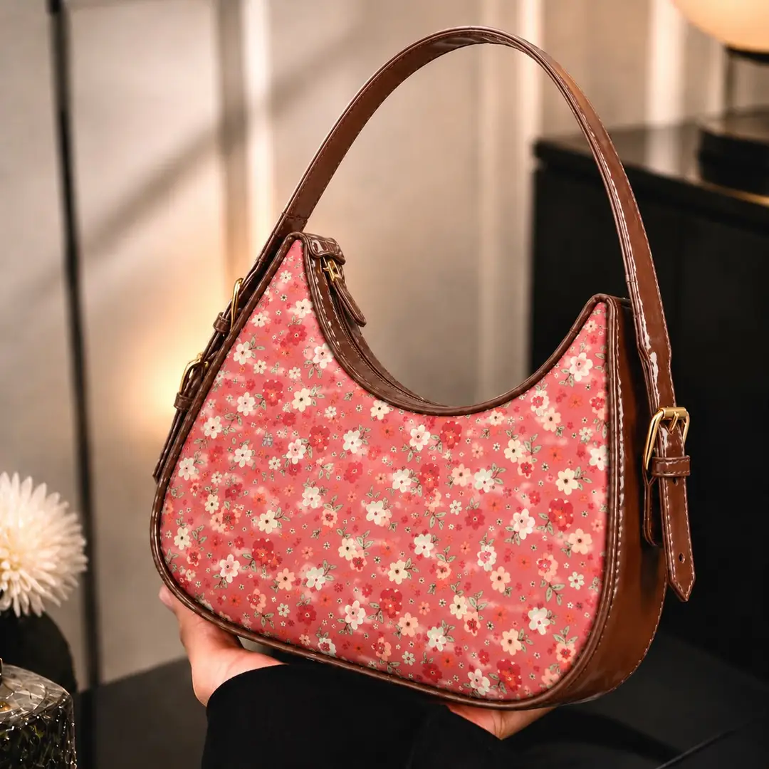 Floral Rexgine Hobo Bag with Adjustable Top Handle for Girls