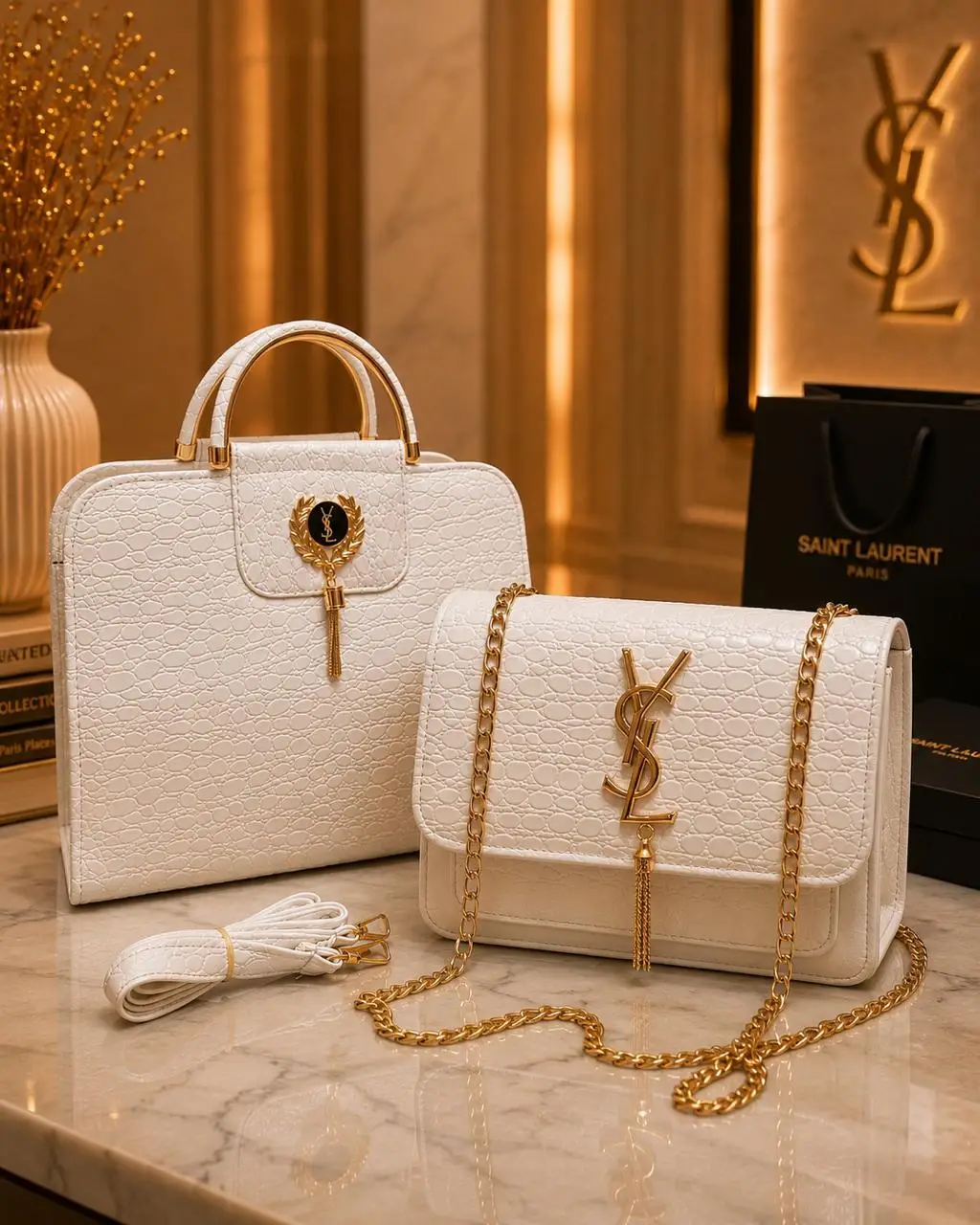 Girl's Leather Plain Hand Bag - Top Handle | Black & White