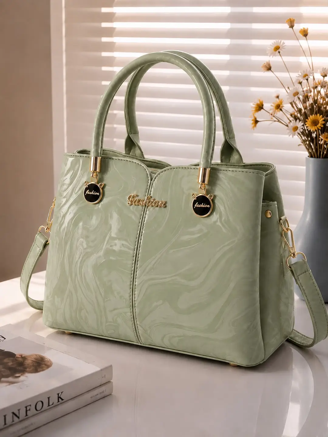 Women's High Quality Leather Shoulder Bag – 3 Pocket Multicolor