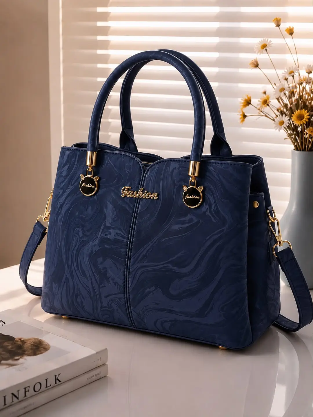 Women's High Quality Leather Shoulder Bag – 3 Pocket Multicolor