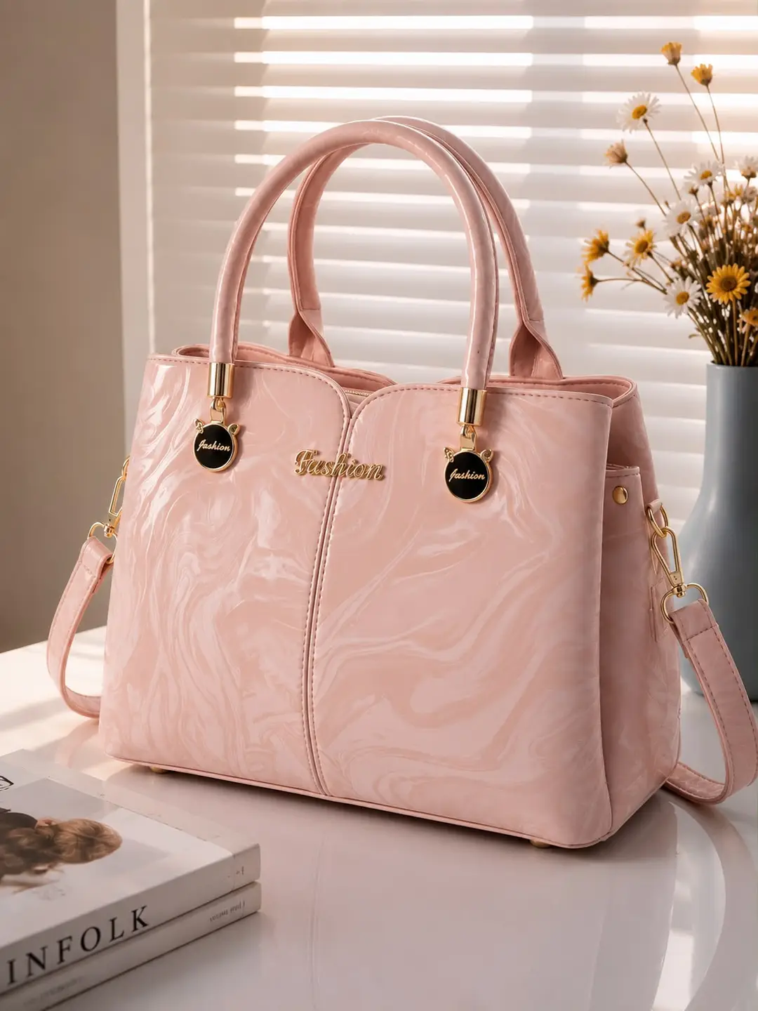 Women's High Quality Leather Shoulder Bag – 3 Pocket Multicolor