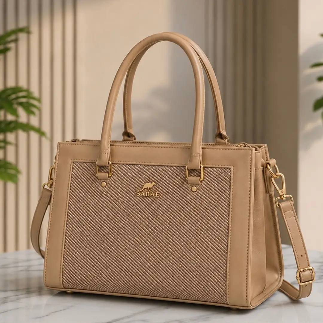 Women's Structured Top Handle Handbag – Pink Rexine Shoulder Bag