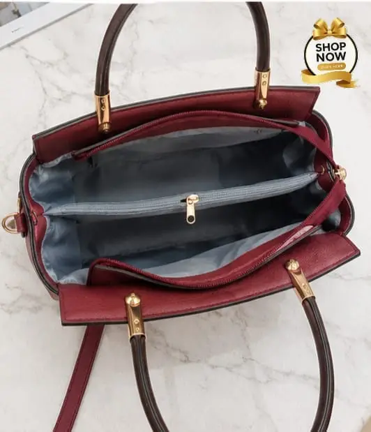 Women's Rexine Textured Hand Bag – Black Top Handle | COD Pakistan